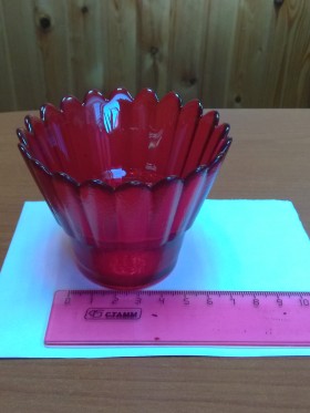Лампадка стеклянный стаканчик (цвет рубин)